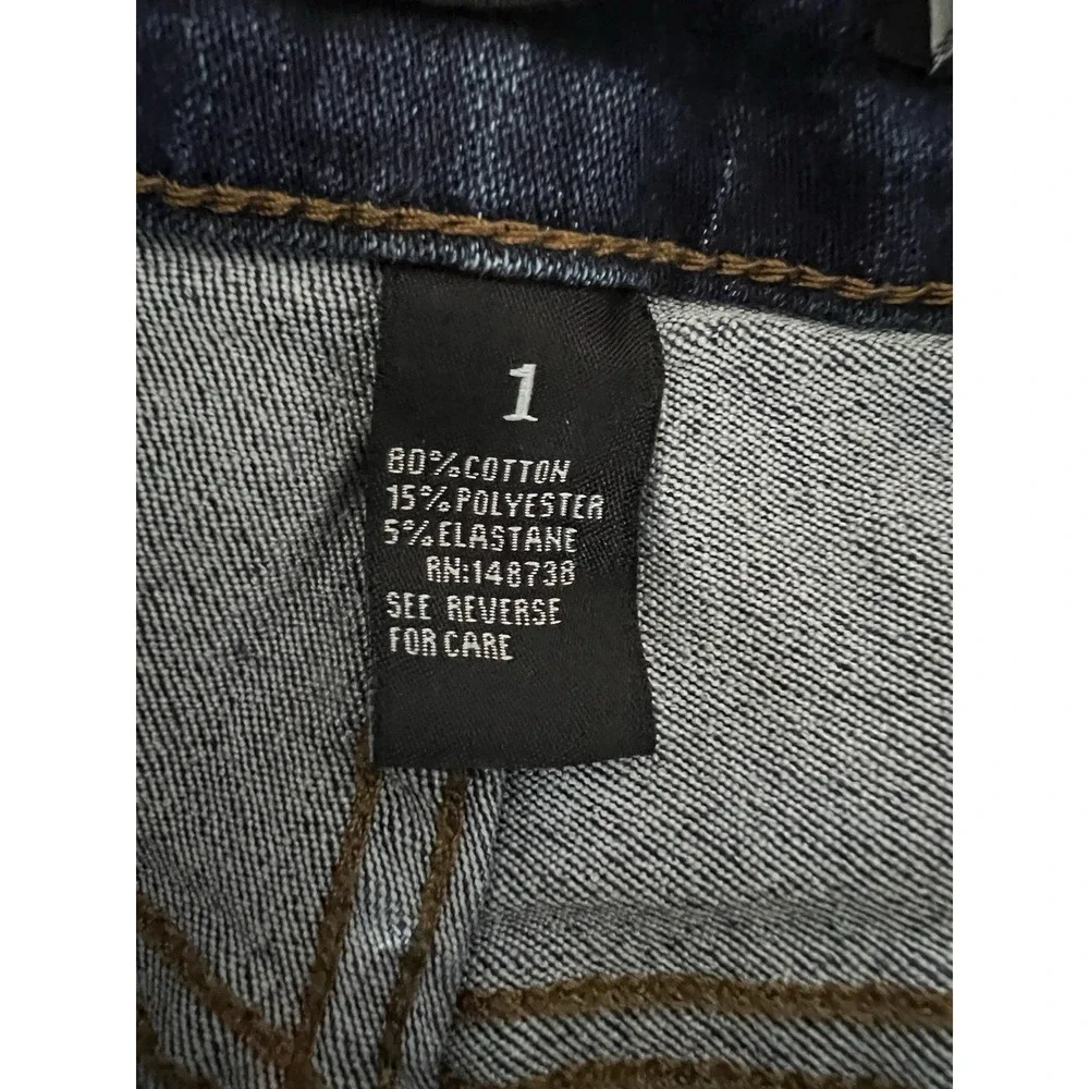 Fashion Nova Y2K Skinny Jeans Sz 1 Dark Blue Booty Shaping Stretchy #F Classic
